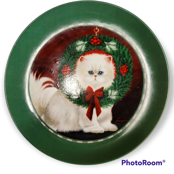 1992 Lowell Herrero Venus Collection Vandor White Cat Plate 7.5" - Picture 1 of 7